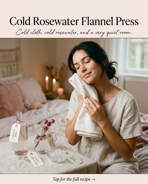 Cold Rosewater Flannel Press — homemade facial rituals & serum ingredients styled for the recipe
