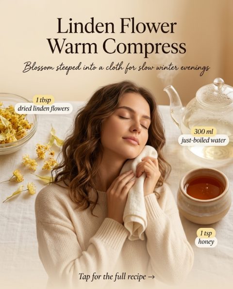 Linden Flower Warm Compress — homemade facial rituals & serum ingredients styled for the recipe