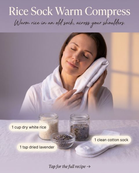 Rice Sock Warm Compress — homemade facial rituals & serum ingredients styled for the recipe