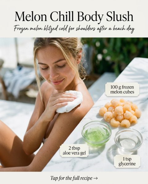 Melon Chill Body Slush — homemade body care ingredients styled for the recipe