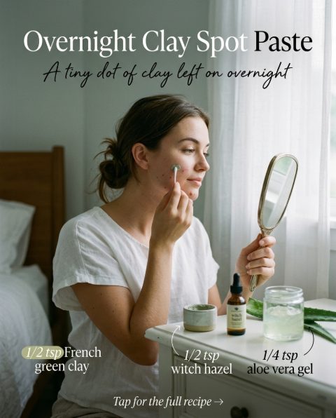 Overnight Clay Spot Paste — homemade facial rituals & serum ingredients styled for the recipe