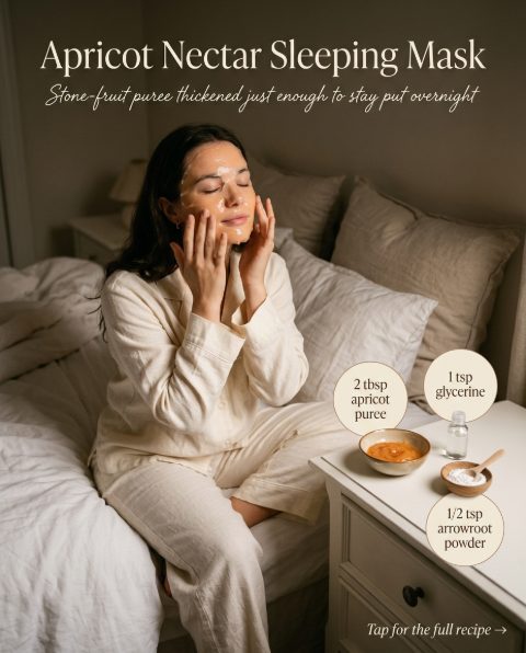 Apricot Nectar Sleeping Mask — homemade face mask ingredients styled for the recipe