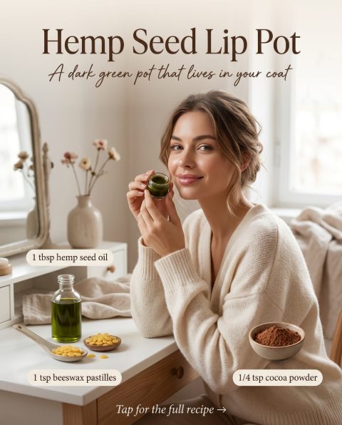 Hemp Seed Lip Pot — homemade lip care ingredients styled for the recipe