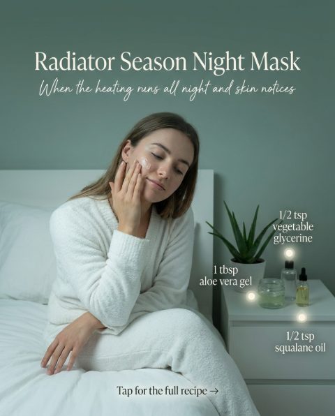 Radiator Season Night Mask — homemade face mask ingredients styled for the recipe