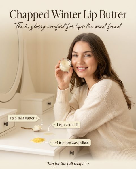 Chapped Winter Lip Butter — homemade lip care ingredients styled for the recipe