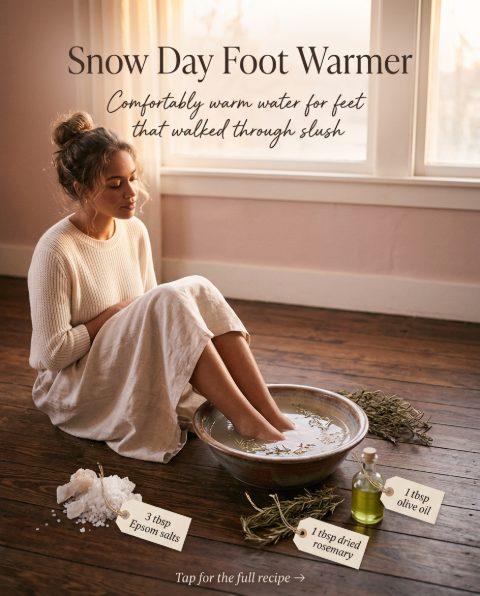 Snow Day Foot Warmer — homemade hand & foot care ingredients styled for the recipe