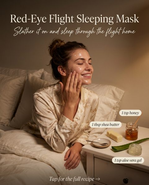 Red-Eye Flight Sleeping Mask — homemade face mask ingredients styled for the recipe