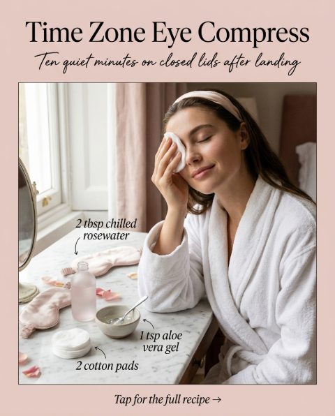 Time Zone Eye Compress — homemade facial rituals & serum ingredients styled for the recipe
