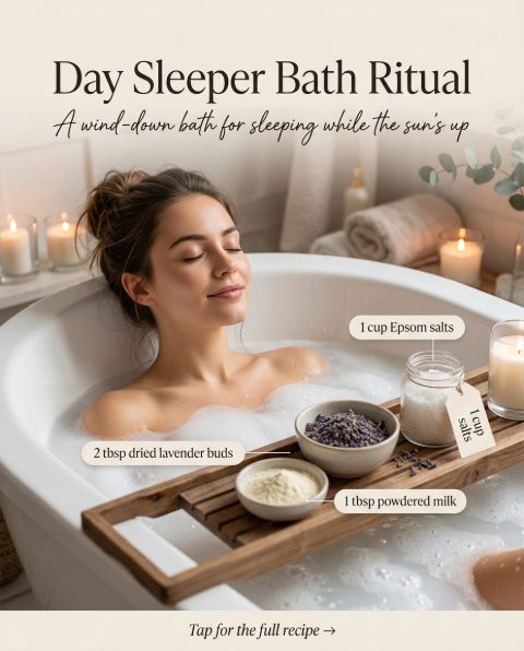 Day Sleeper Bath Ritual — homemade bath ritual ingredients styled for the recipe