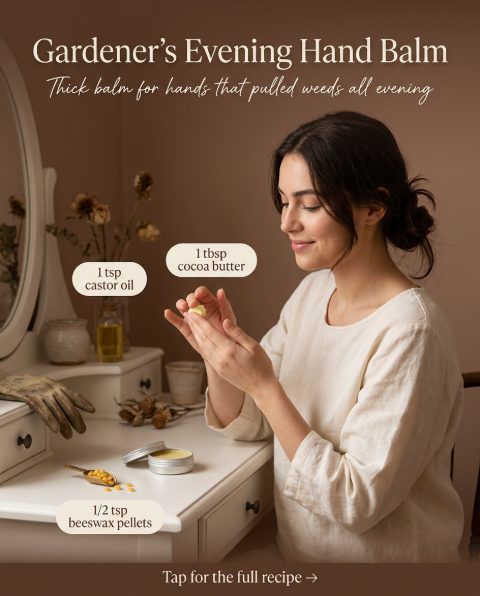 Gardener's Evening Hand Balm — homemade body care ingredients styled for the recipe