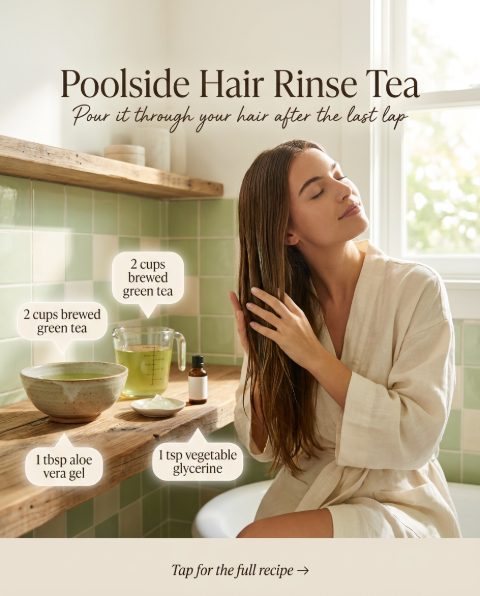 Poolside Hair Rinse Tea — homemade hair care ingredients styled for the recipe