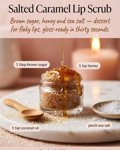 Salted Caramel Lip Scrub — homemade Lip Care recipe
